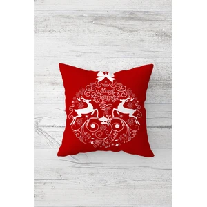 Yılbaşı Geyik Christmas Çift Tarafı Baskı Gizli Fermuarlı Yastık Kılıfı Kırlent Koltuk Yastık Kılıfı