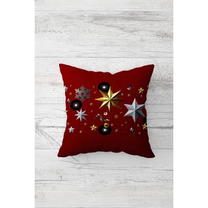 Yeni Yıl Yıldız Desen Çift Tarafı Baskılı Gizli Fermuarlı Yastık Kılıfı Kırlent Koltuk Yastık Kılıfı