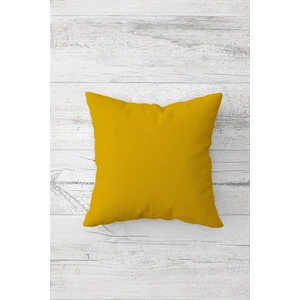 Düz Renk Hardal Sarısı Çift Tarafı Baskılı Gizli Fermuarlı Yastık Kılıf Kırlent Koltuk Yastık Kılıfı