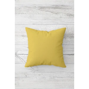 Düz Renk Açık Sarı Çift Tarafı Baskılı Gizli Fermuarlı Yastık Kılıfı Kırlent Koltuk Yastık Kılıfı