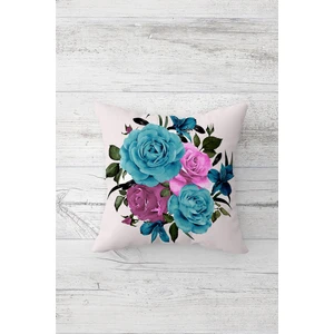 Vintage Gül Buketi Desen Çiçekli Çift Tarafı Baskılı Gizli Fermuarlı Kırlent Koltuk Yastık Kılıfı