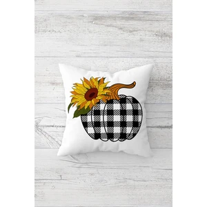 Ekose Balkabağı Ayçiçek Çift Tarafı Baskılı Gizli Fermuar Yastık Kılıfı Kırlent Koltuk Yastık Kılıfı