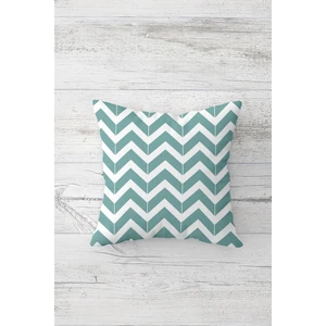 Mint Yeşili Zigzag Çift Tarafı Baskılı Gizli Fermuarlı Yastık Kılıfı Kırlent Koltuk Yastık Kılıfı
