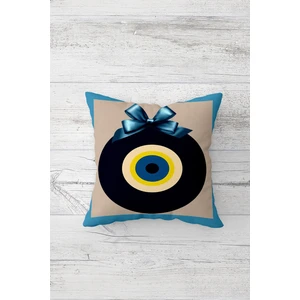 Nazarlık Nazar Boncuklu Çift Tarafı Baskılı Gizli Fermuar Yastık Kılıfı Kırlent Koltuk Yastık Kılıfı