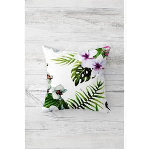 Çiçekli Yapraklı Çift Tarafı Baskılı Gizli Fermuarlı Yastık Kılıfı Kırlent Koltuk Yastık Kılıfı