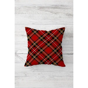 Ekose Yılbaşı Tema Çift Tarafı Baskılı Gizli Fermuarlı Yastık Kılıfı Kırlent Koltuk Yastık Kılıfı