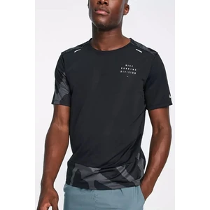Dri Fit Run Division Rise 365 Graphic Short Sleeve Reflectörlü Siyah Koşu Tişörtü