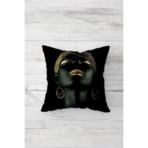 Afrikalı Siyahi Kadın Çift Tarafı Baskılı Gizli Fermuarlı Yastık Kılıfı Kırlent Koltuk Yastık Kılıfı