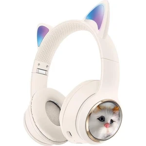 Wireless 5.3 Stereo Kedili Kulak Üstü Bluetooth Kulaklık Beyaz Blt-45