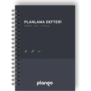 Siyah Gri Günlük Planlayıcı Defter