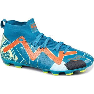 30226 Turkuaz - Turuncu Çoraplı Çim - Halı Saha Krampon Futbol Ayakkabısı