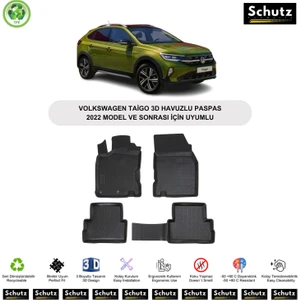 Volkswagen Taigo 2022 Model ve Sonrası Için Uyumlu 3D Havuzlu Oto Paspas