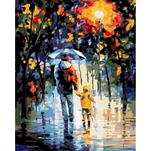 Baba Ve Çocuk Sayılarla Boyama Seti 60x75 cm (Tuvale Gerili)