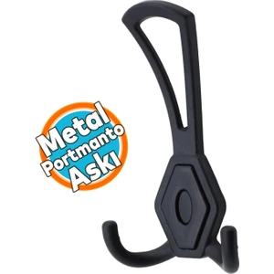 Askı Dolap Askılık Askılığı Banyo Mutfak Askısı Duvar Kapı Arkası Elbise Kıyafet Vestiyer Siyah