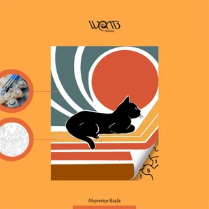 Cat 2 Sayılarla Boyama Seti 30x40 cm (Tuvale Gerili)