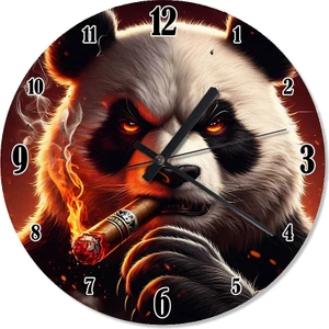 Puro Içen Panda Baskılı Duvar Saati