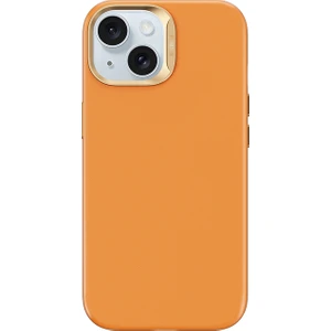iPhone 15 Uyumlu Kılıf Wiwu SP-019 Magsafe Şarj Özellikli Vegan Leather Deri Kapak Turuncu