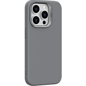 iPhone 15 Pro Uyumlu Kılıf Wiwu SP-019 Magsafe Şarj Özellikli Vegan Leather Deri Kapak Gri