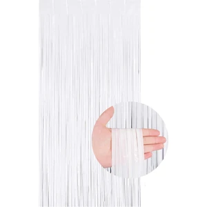 Patladı Gitti Metalize Arka Fon Kapı Perdesi Beyaz 100X200 cm