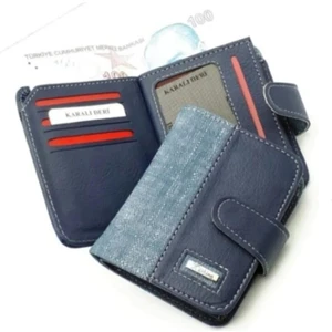 Newish Polo Kot Kumaş Bozuk ve Kağıt Para Kartlık ve Cüzdan newpolo134 - Mavi - Lacivert