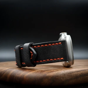 North's Nature Apple Watch Uyumlu Deri Kordon Ultra Siyah Hakiki Deri Klasik saat kordonu