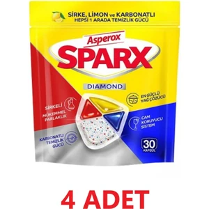 Sparx Bulaşık Makinesi Kapsül 30 Yıkama Yerli Üretim 4 Adet