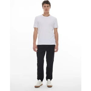 Erkek Fit Jogger Bel Siyah Pantolon