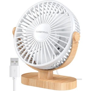 Küçük USB Masa Fanı 3 Hız Taşınabilir Kişisel Masaüstü Masa Fanı Çift 360 Derece Ayar Mini Fan Sessiz Çalışma, A (Yurt Dışından)