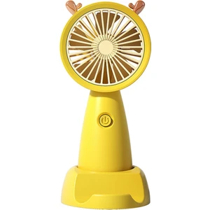 USB Mini El Fanı Açık Mini Masaüstü Ofis Dilsiz Şarj Taşınabilir El Fanı Sarı (Yurt Dışından)