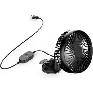 Vantuz Tek Kafa 5.5 Inç Fan Gale Üç Hız Kontrol USB Araba Fanı 12V-24V Elektrikli Fan (Yurt Dışından)