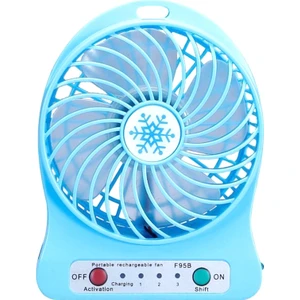 Taşınabilir Şarj Edilebilir Mini Fan Hava Soğutucu Mini Masa Fanı USB Soğutma Şarj Edilebilir El Fanları Mavi (Yurt Dışından)