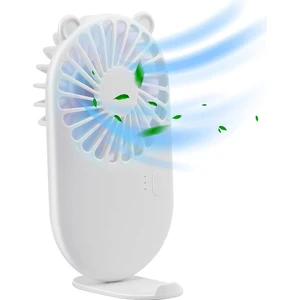 El Tipi Mini USB Fan, Tutucu ile Şarj Edilebilir Taşınabilir USB Cep Fanı, Çocuklara Uygun 3 Hız Ayarlanabilir Tasarım (Yurt Dışından)