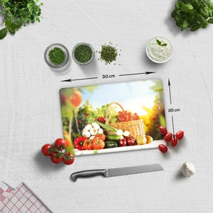 Sebze Sepeti | Cam Kesme Tahtası - Cam Kesme Tablası | 20cm x 30cm