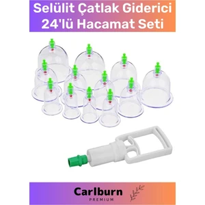 Premium Series Selülit Vakumlu Masaj Aleti 24'lü Kupa Hacamat Seti