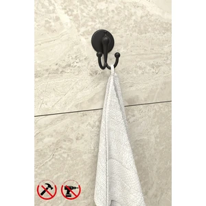 Alper Banyo Lotus Siyah Bornoz Askılığı Havlu Asacağı Montajlı