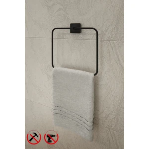 Alper Banyo Jasmin Yapışkanlı Kare Siyah Kare Havluluk, Havlu Askısı