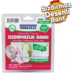 Vodaseal Pembe Desenli Dekoratif Küvet Kenar Sızdırmazlık Bandı 38 mm x 3.20 mt 8682340870295