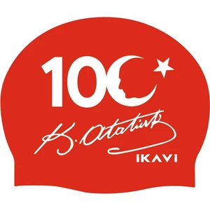 100.YIL Özel Atatürk Silüet ve Imza Baskılı Silikon Havuz Bonesi