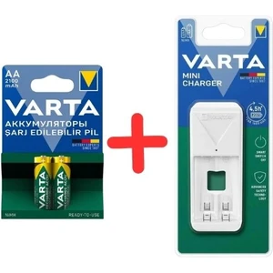 Şarj Edilebilir Kalem Pil Aa 2100 Mah 2'LI+57656 Mini Şarj Cihazı