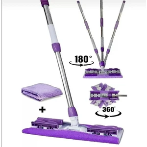 Sihirli Mop Istediğin Bezi Tak Kullan Mandallı Mop Teleskopik Saplı +1 Yedek Bez Hediyeli (Yer Cam Temizliği)