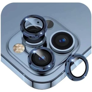 Apple iPhone 15/15 Plus Ile Uyumlu Darbeye Dayanıklı Mekanizmalı Safir Kamera Lens Koruyucu Mavi