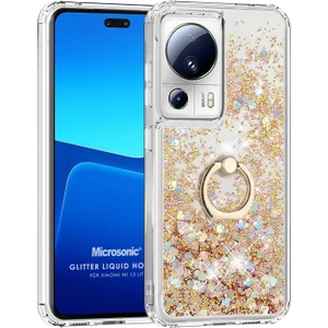 Xiaomi Mi 13 Lite Kılıf Glitter Liquid Holder Gold