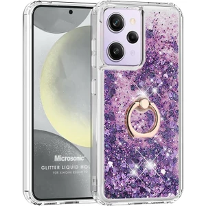 Xiaomi Redmi 12 4g Kılıf Glitter Liquid Holder Mor