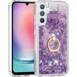 Samsung Galaxy A24 Kılıf Glitter Liquid Holder Mor