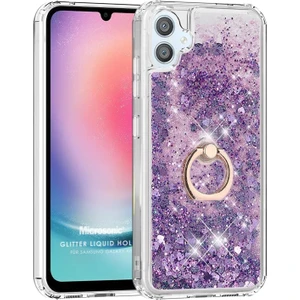Samsung Galaxy A05 Kılıf Glitter Liquid Holder Mor