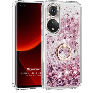 Huawei Nova 9 Kılıf Glitter Liquid Holder Pembe