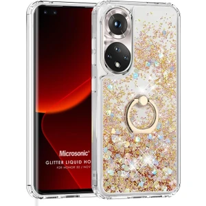 Huawei Nova 9 Kılıf Glitter Liquid Holder Gold