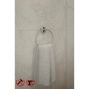 Alper Banyo İris Krom Yuvarlak Havlu Askısı Halka Havluluk İster Yapıştır İster Montajla