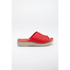 Hakiki Deri Dolgu Topuk Kadın Terlik