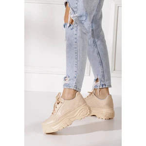 Günlük Kadın Spor Ayakkabı Yüksek Taban 6 cm Sneaker Siyah - Beyaz - Bej - Rugan - Süet 001